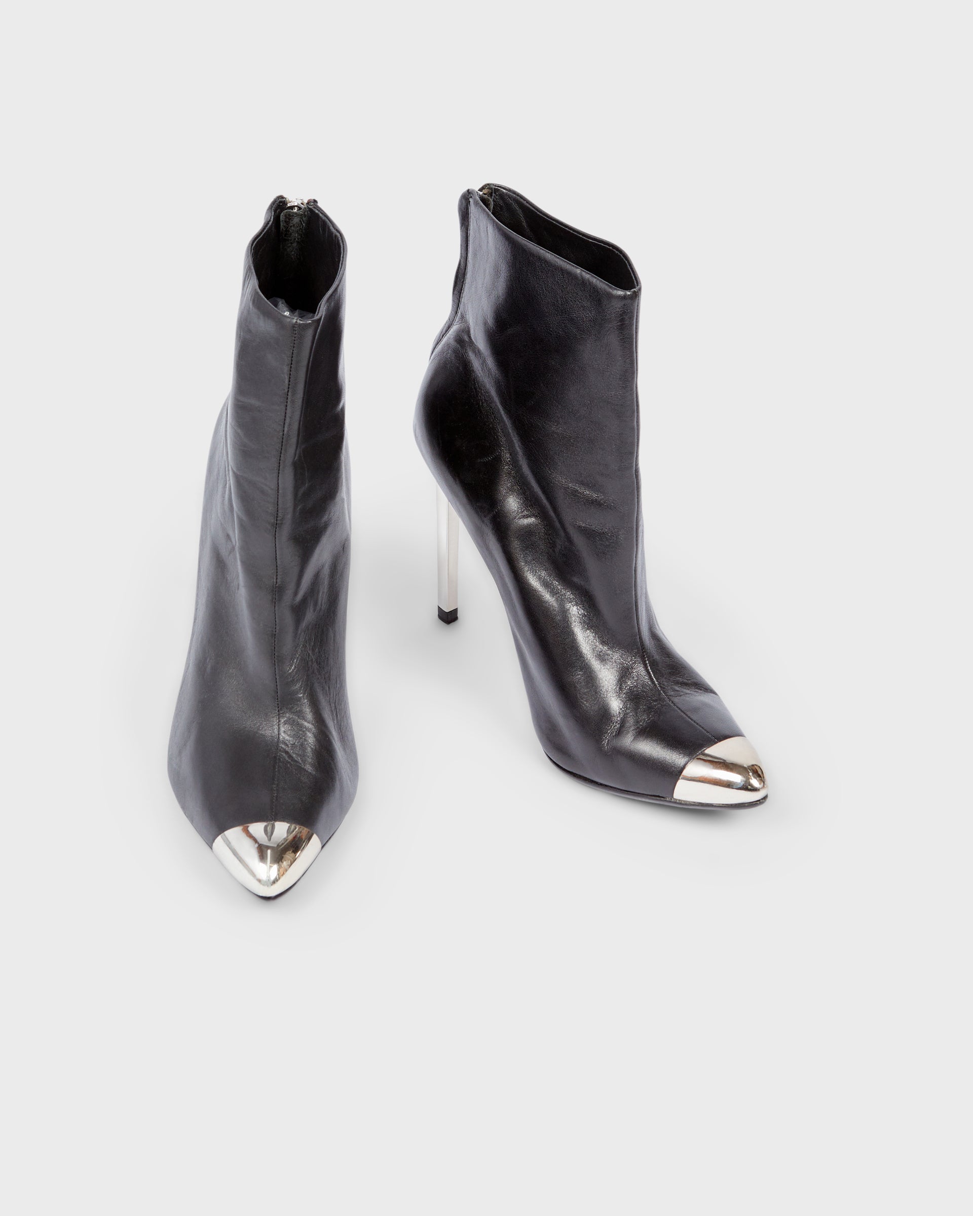 Silver ankle boots zara online