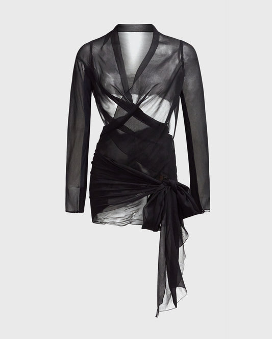 Alistair Trung Long wrap mini dress