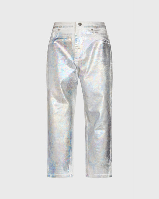 Asos Cropped Stretch Metallic Jeans