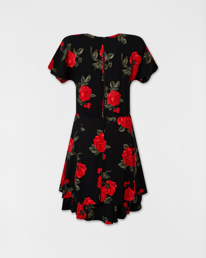 Byer Studio Byer Studio Vintage Rose Print Tea Dress