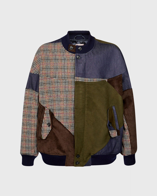 Baracuta Houndstooth and Corduroy Bomber Jacket