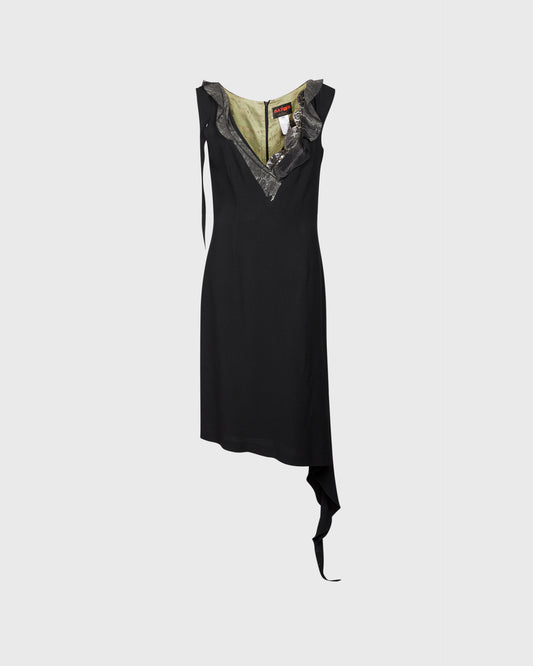 Christian Lacroix Bazar V-Neck Dress With Lace Detail