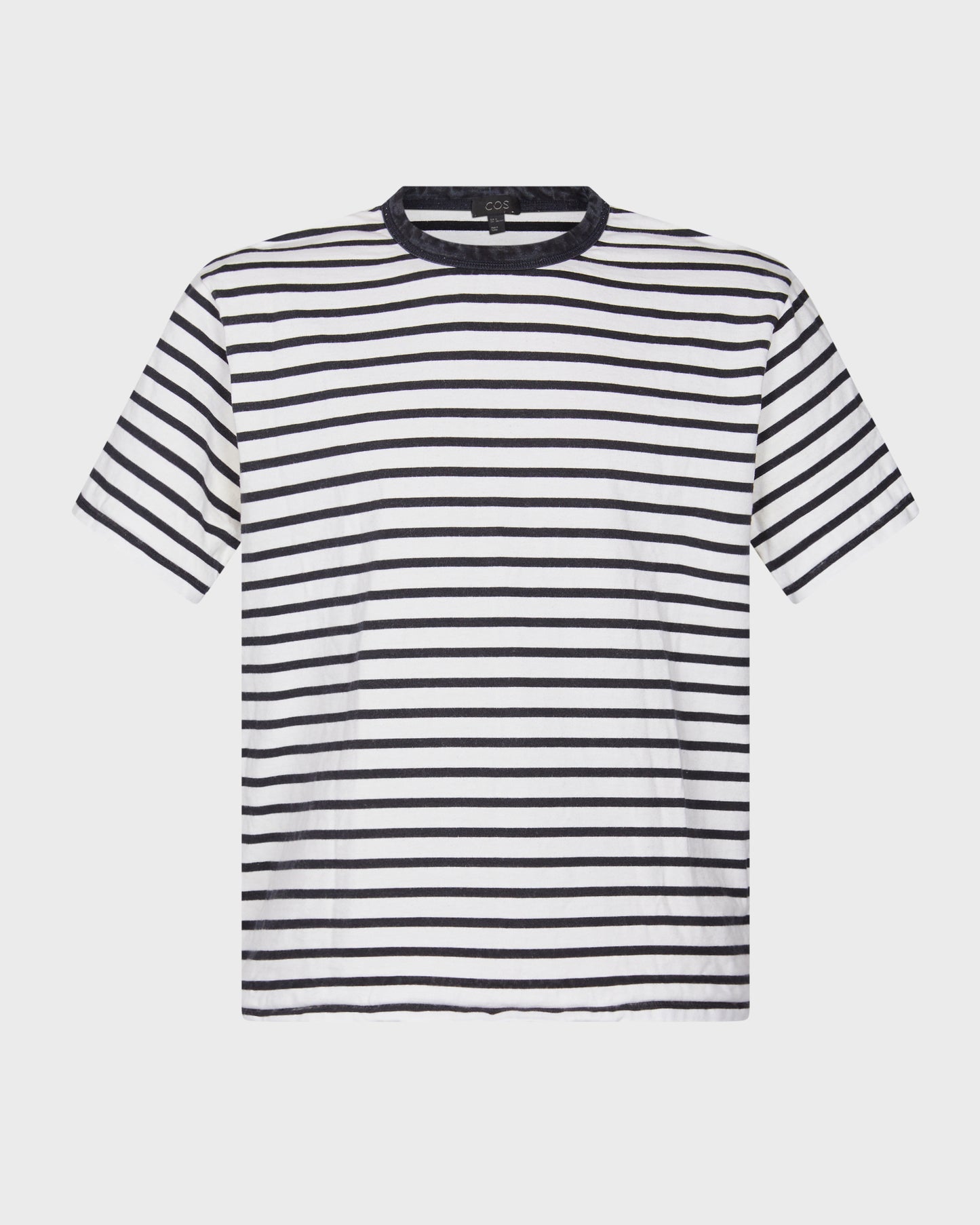Cos Thick Cotton Crew Neck Striped Tee