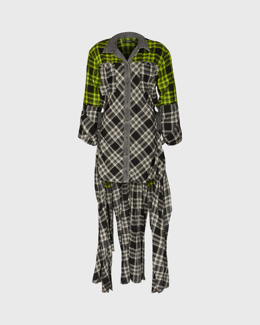 Diesel Neon Plaid Denim Dress