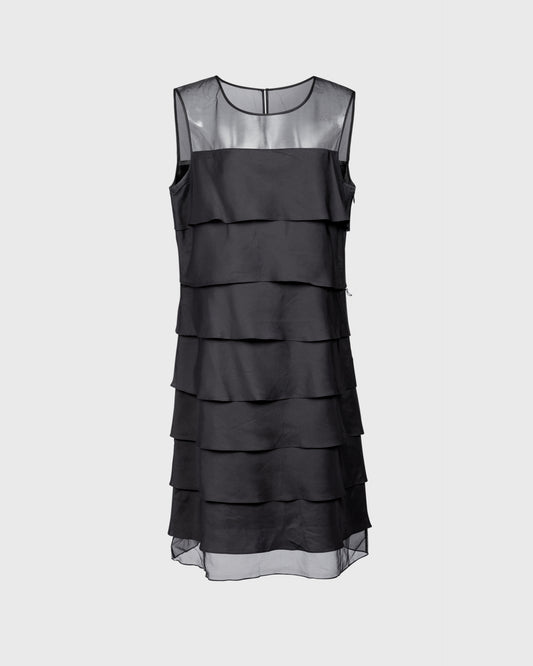 Jaeger Sheer Detail Ruffle Midi Dress