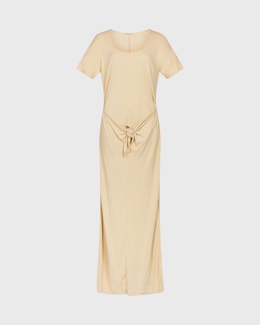 Lamberto Losani Maxi Dress With Waist Tie