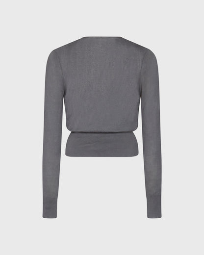 Lamberto Losani Cardigan With Brown Tie Detail