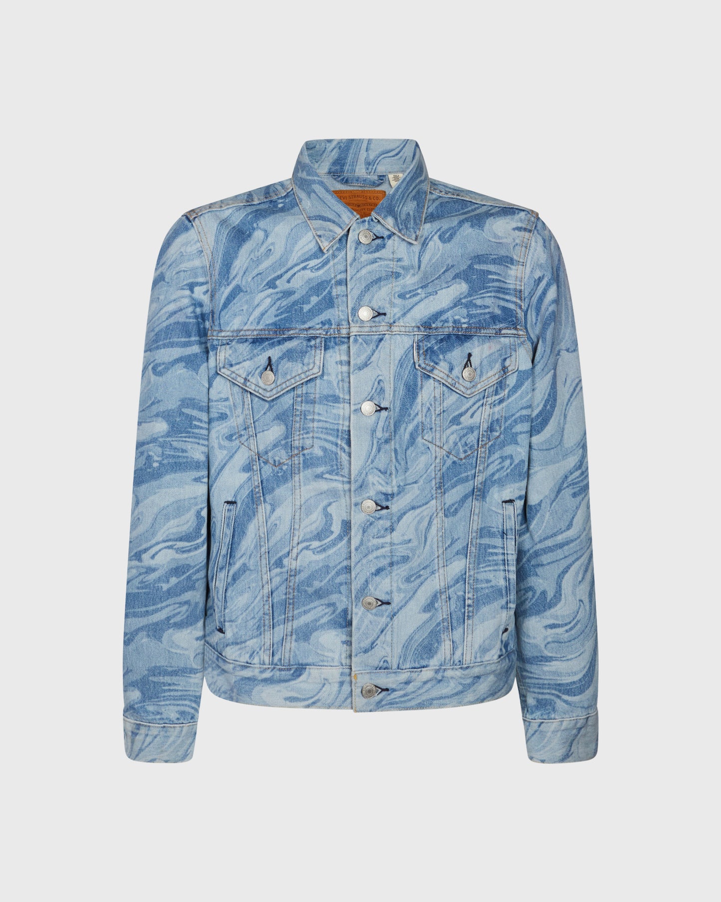 Swirl Pattern Denim Jacket