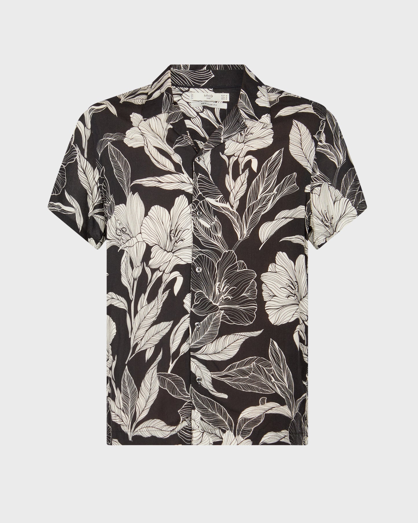 Mango Short Sleeve Floral Print Shirt