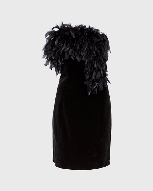 Monix Bustier Dress With Feathers