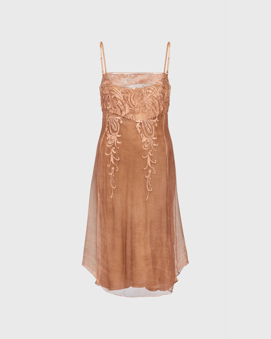 Nana Nucci Silk Dress With Embroidery