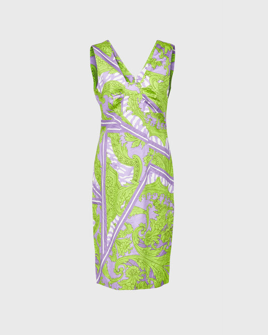 Pamela Green And Purple Print Dress