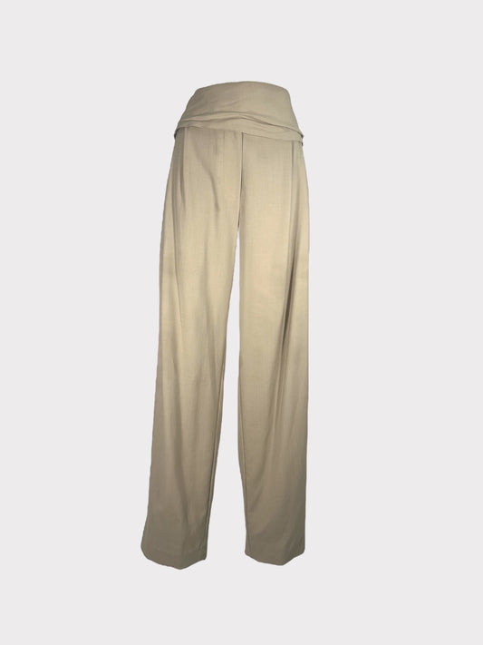 Sharon Wauchob Beige Trouser with Belt Detail