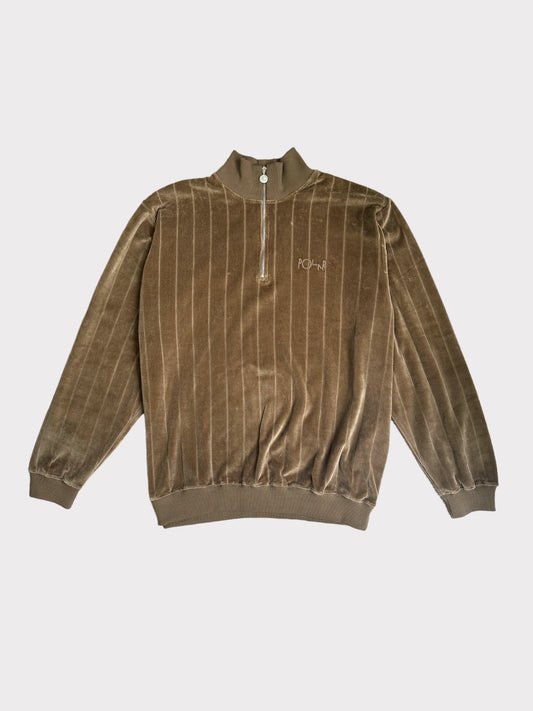 Polar Skate Co. Quarter zip ribbed velvet top