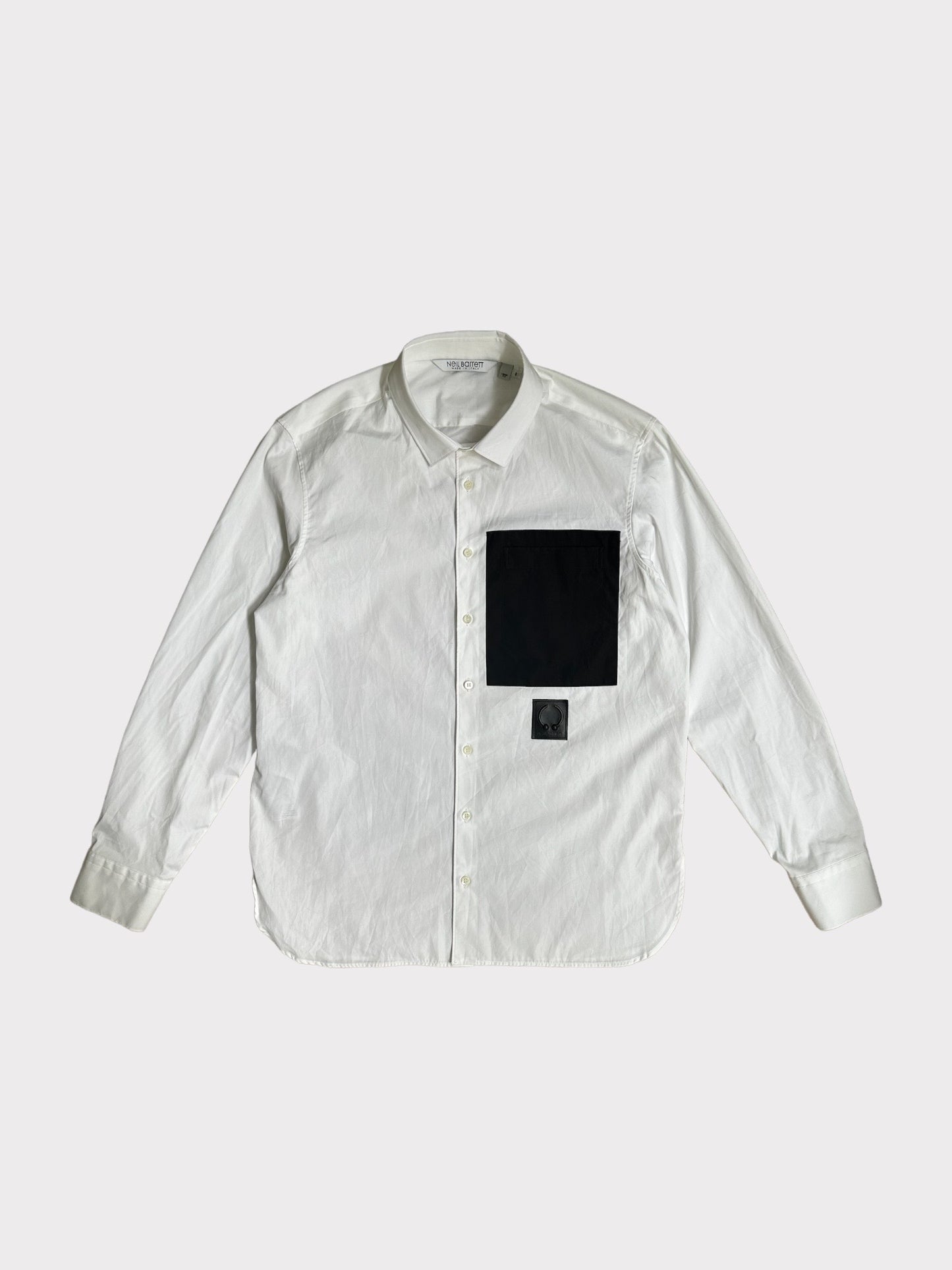 Neil Barrett White Shirt with Large Black Pocket