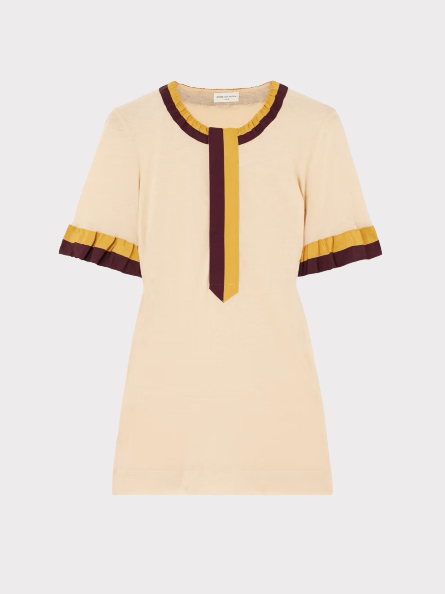 Dries Van Noten Short sleeve ruffle lined top