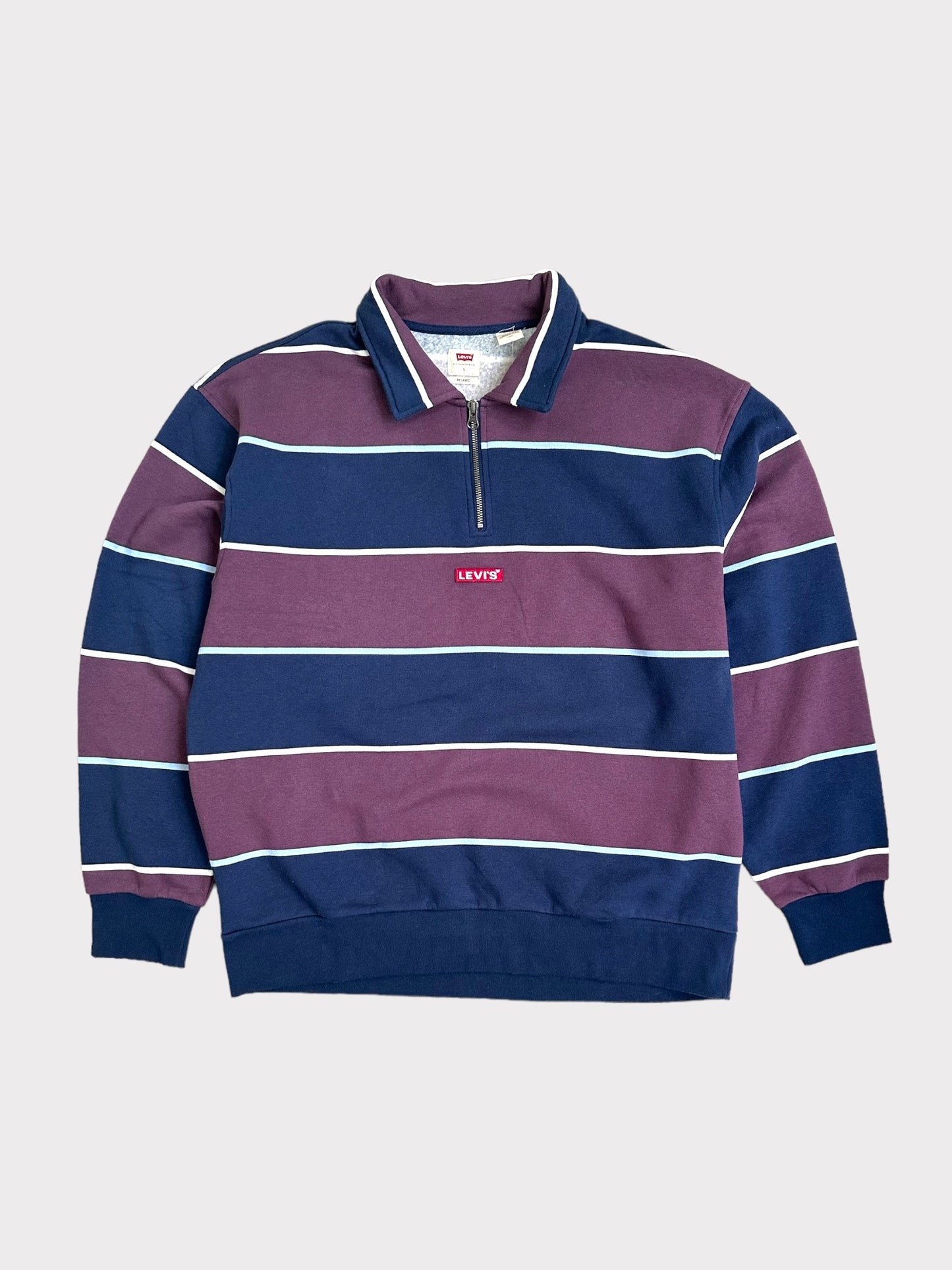 Levi's Striped Sweatshirt with Zip Collar