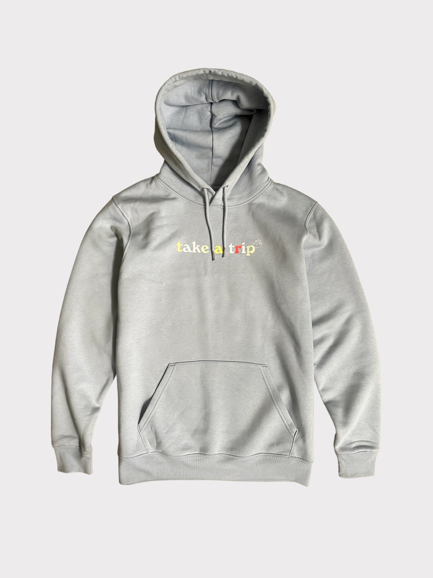 Take A Trip Hooded drawstring jumper with white graphic