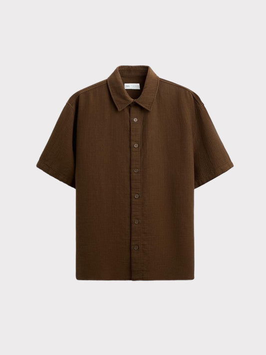 Zara Waffle short sleeve shirt