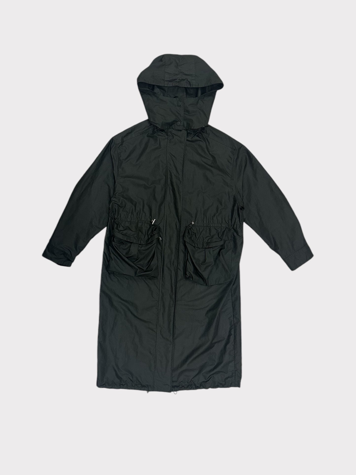 Zara Brown Waxed Rain Coat with Hood