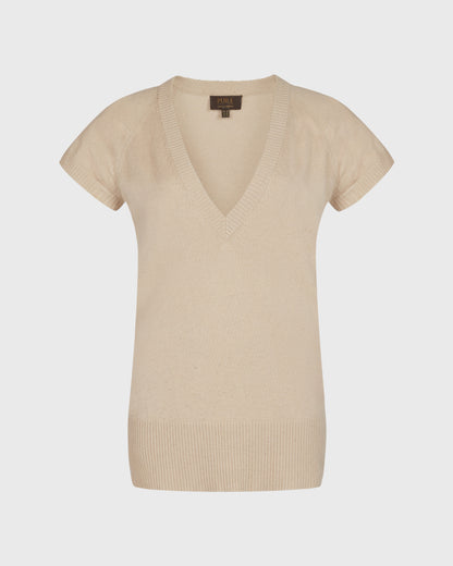 Pure V Neck Short Sleeve Knit