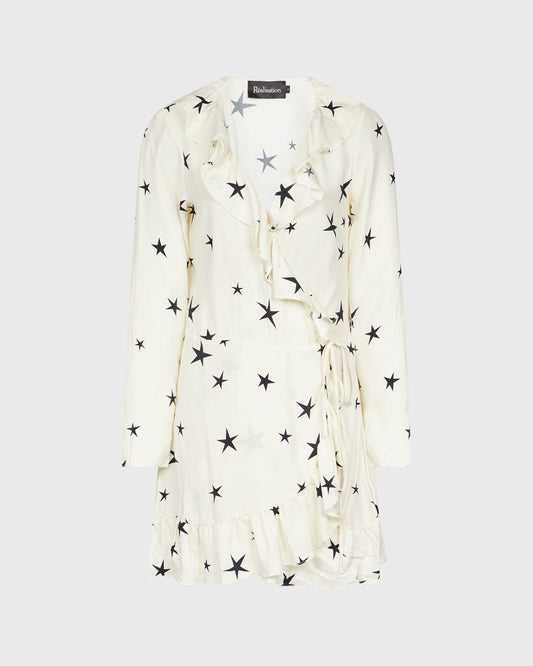 Realisation Wrap Dress With Black Stars