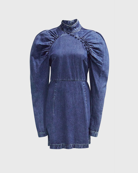 Rotate Birger Christensen Denim Bat Winged Dress