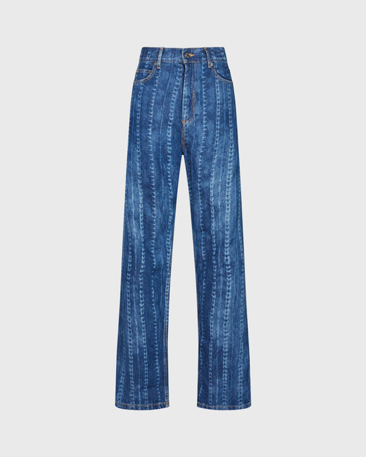 Sandro Faded chain print baggy jeans
