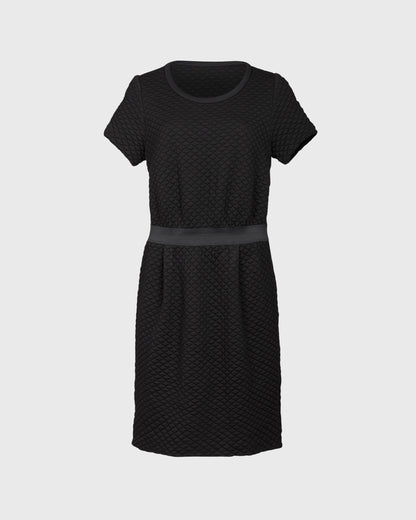 Sandro Quilted Short Sleeve Dress