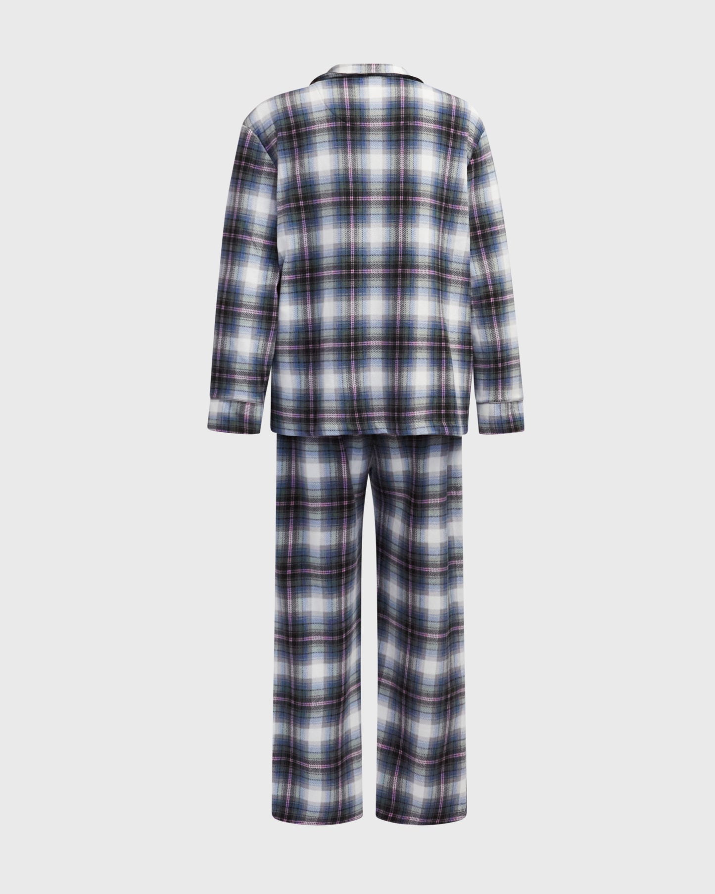 Skims Blue Plaid Fleece Set