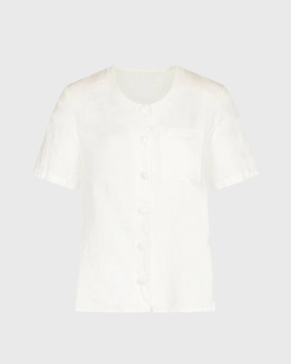 St Michael 50s Style Blouse With Large Buttons