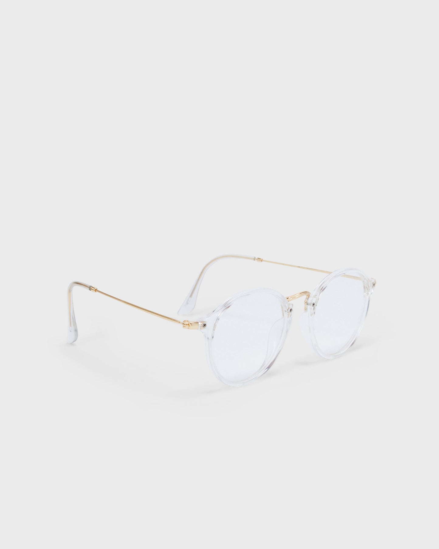 Unbranded Clear Frame Glasses With Gold Detail
