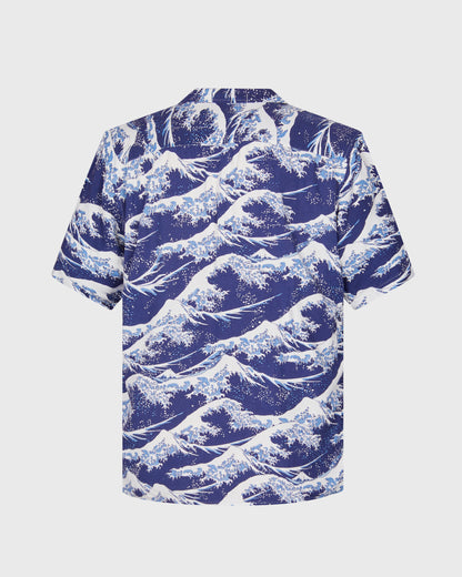 Uniqlo Short Sleeve Wave Print Shirt