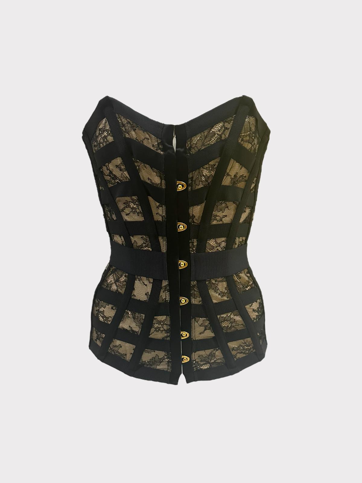 Agent Provocateur Lace Corset with Grosgrain Ribbon