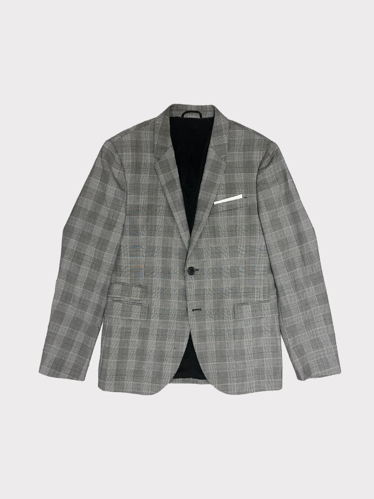 Neil Barrett Check Classic Blazer With Pocket Square