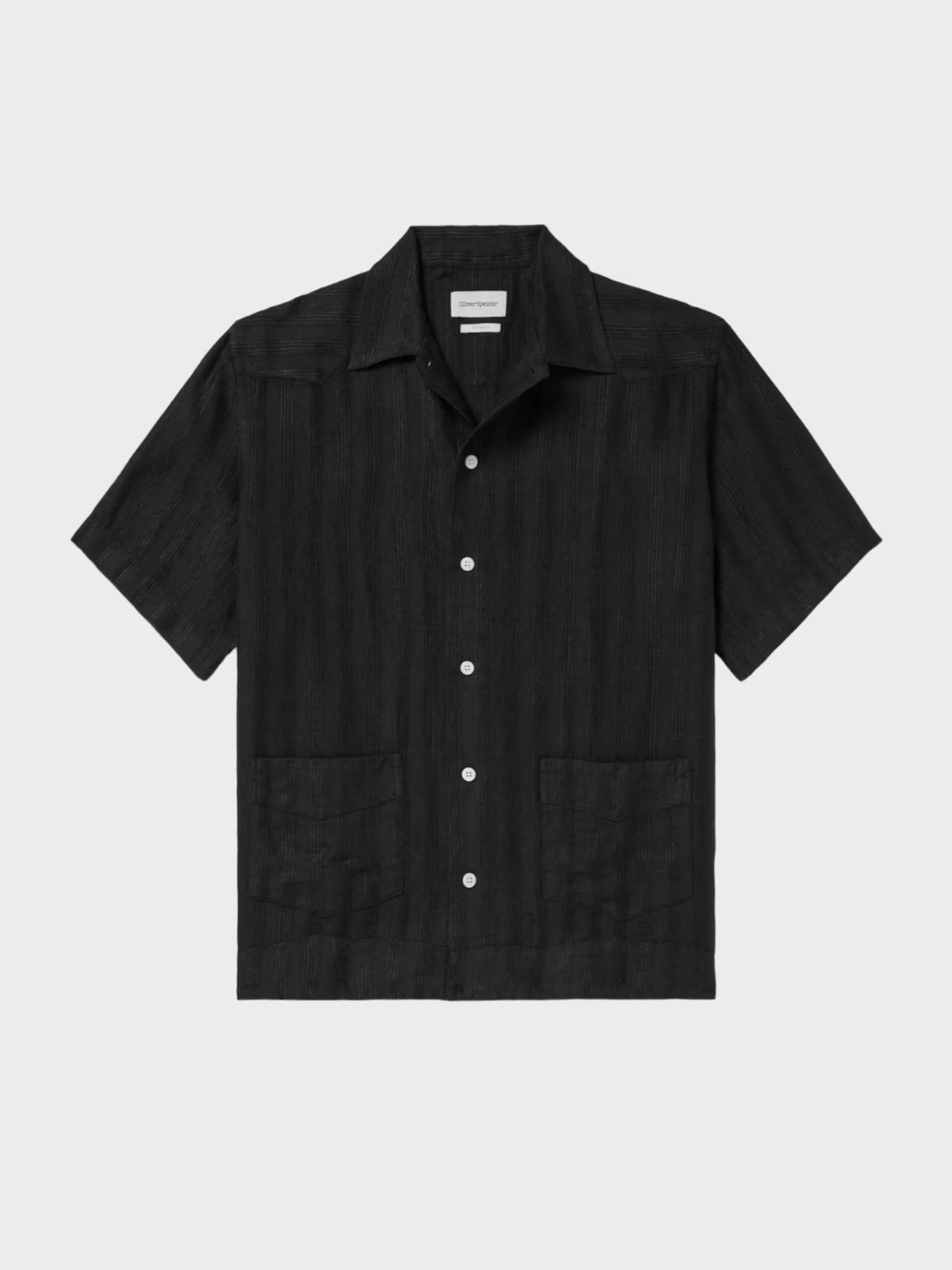 Oliver Spencer Short Sleeve Shirt with Stripe Detail