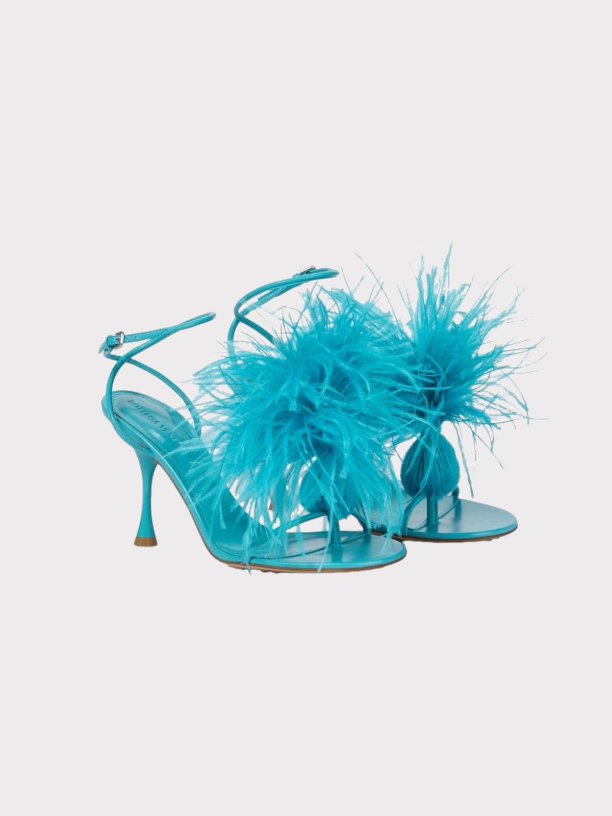 Bottega Veneta Strappy heels with Feathers