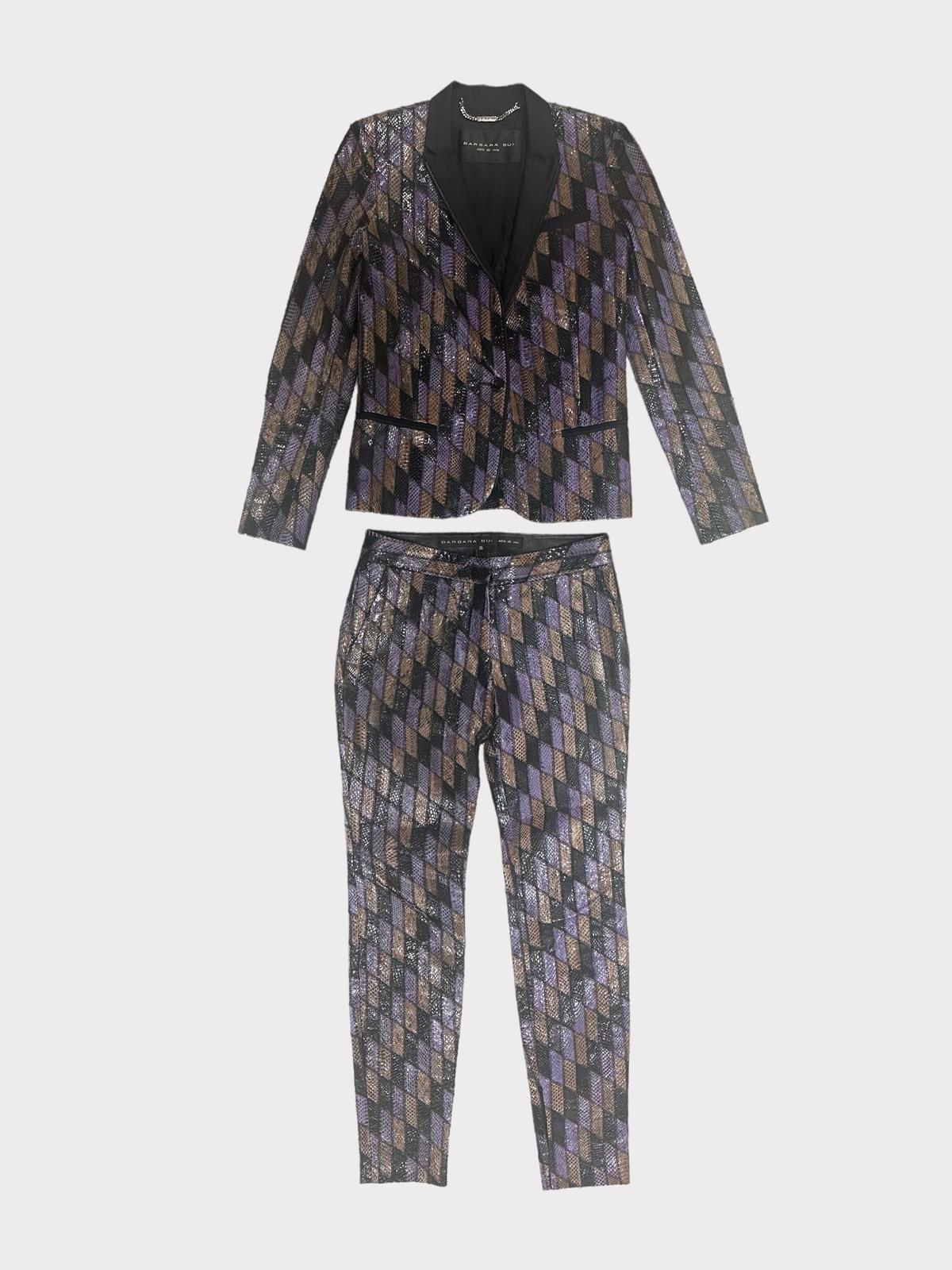 Barbara Bui Snake Print panelled suit