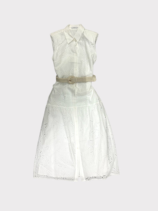 Reserved Broderie Anglaise Dress with Rope Belt