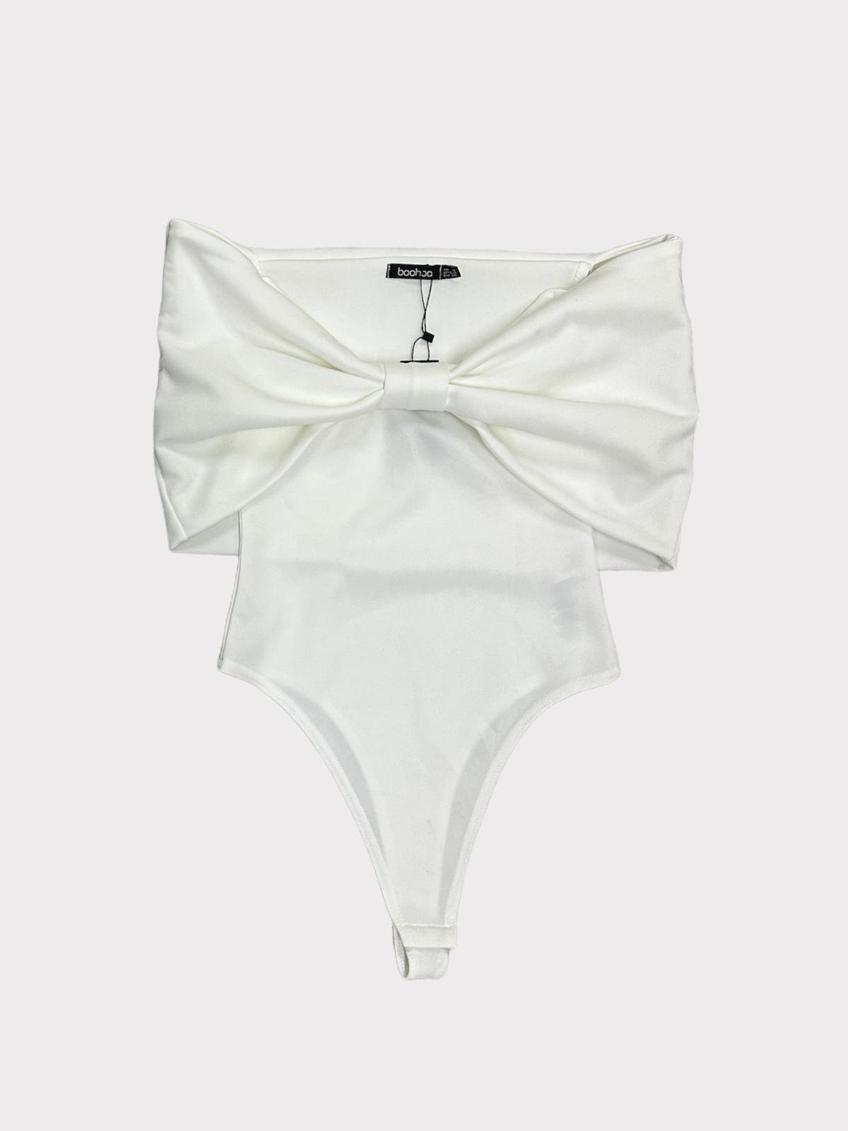 Boohoo Off Shoulder Bow Bodysuit