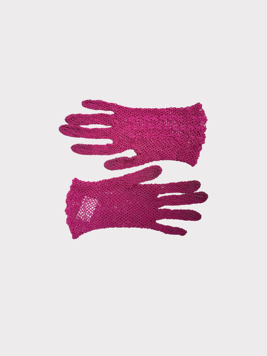 Pink Fish Net Gloves