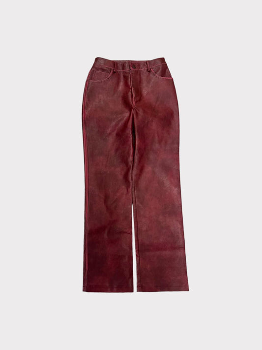 Collusion High Rise Straight Cut Faux Leather Trousers