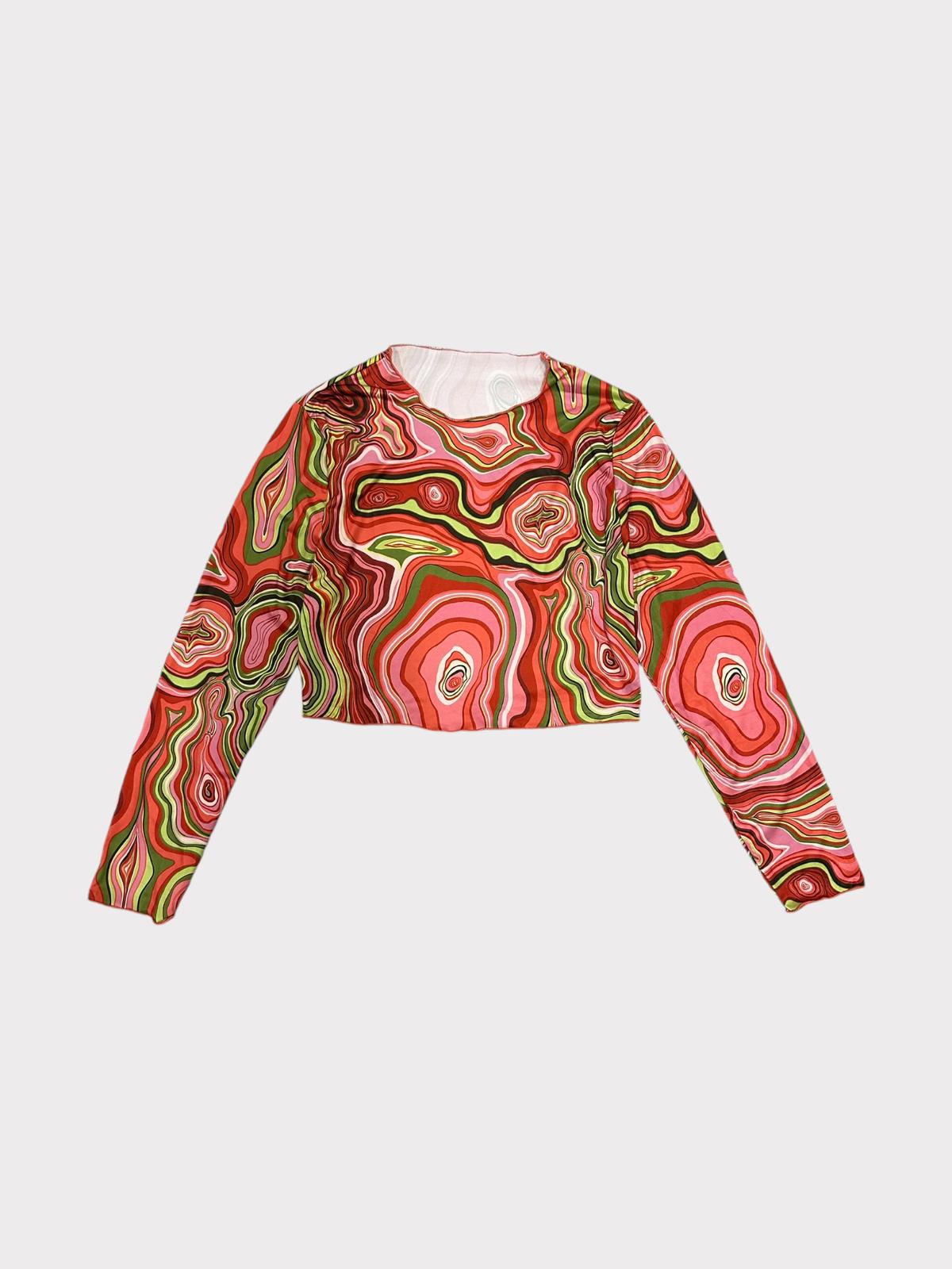 Swirly Print Top