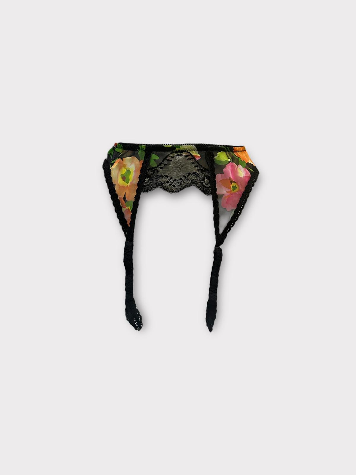 Agent Provocateur Lace Suspender Floral Print Belt