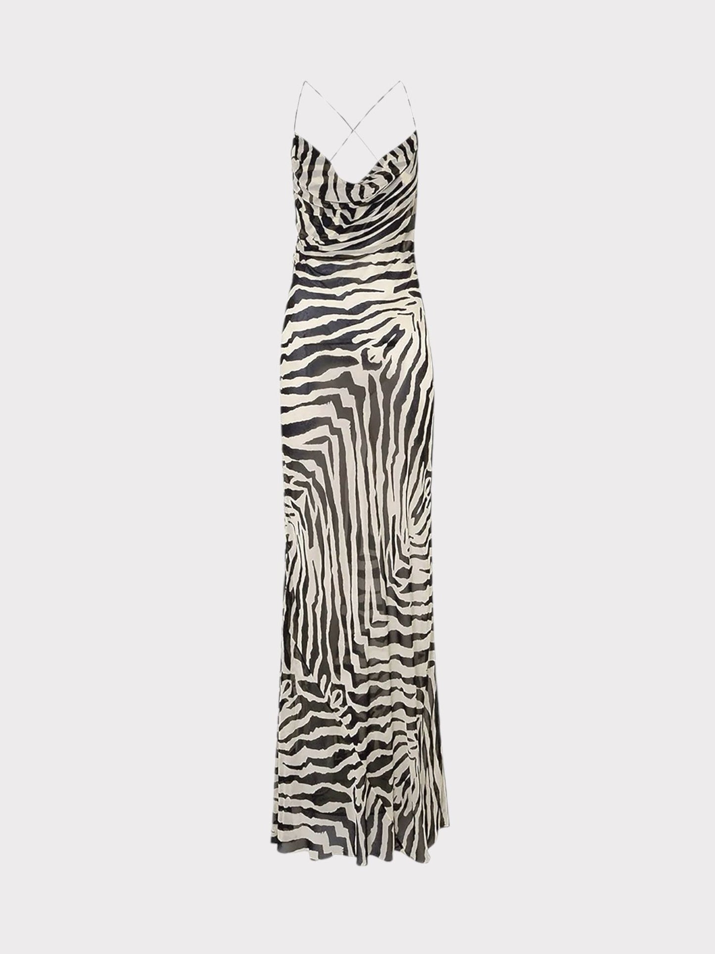 Rat & Boa Zebra Print Strappy Maxi Dress