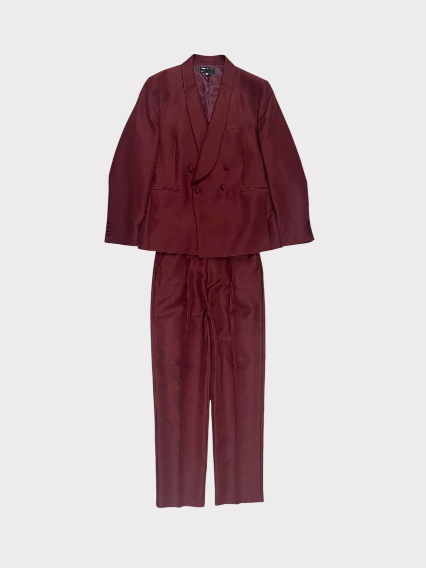 ASOS Design Burgundy Double Breasted Suit