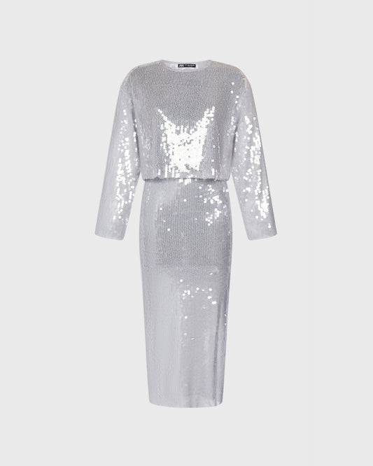 Zara Sequin Boxy Top and Skirt Co-ord
