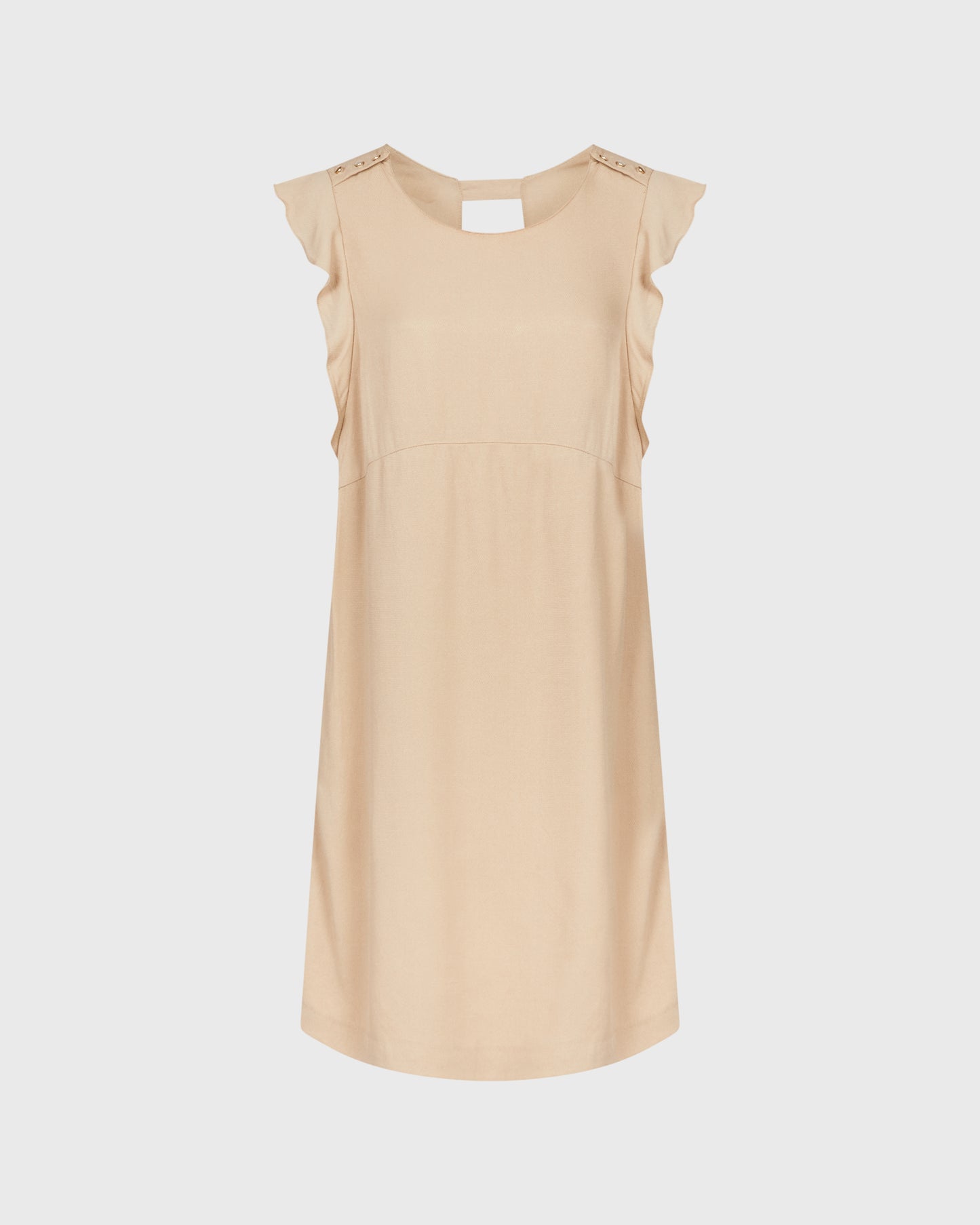 Zara Textured Mini Dress With Gold Buttons