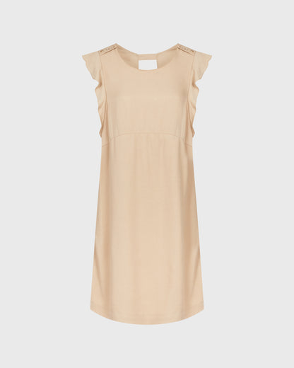 Zara Textured Mini Dress With Gold Buttons